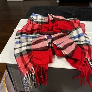 Plaid Red and Black Women's Scarf
